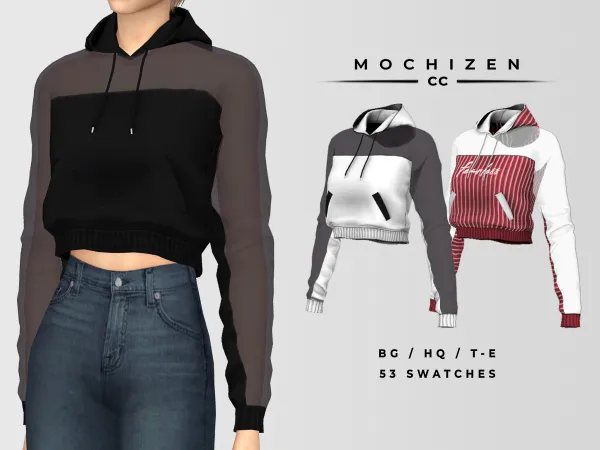 Alpha Mochizen Her Hoodie Transparent Vers by mochizen-cc - The Sims 4 Custom Content