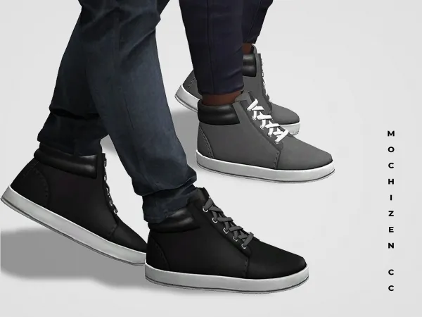 Maxis Match Mochizen High Top Sneakers Male Vers - The Sims 4 Custom Content