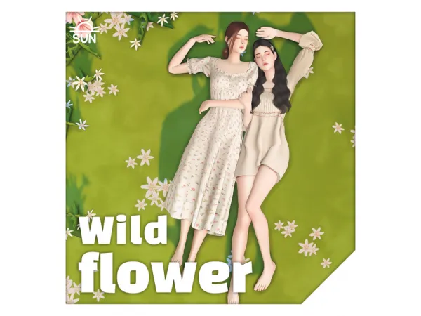 Mix [sunsims] Wild flower pose (couple pose) by 해의 심즈 SUNSIMS - The Sims 4 Custom Content