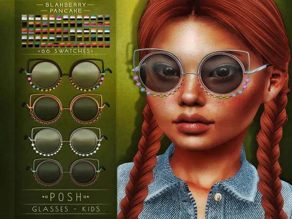 Alpha Blahberry Pancake Posh Glasses KIDS - The Sims 4 Custom Content