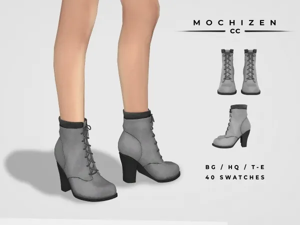 Maxis Match Mochizen Leather Ankle Boots by mochizen-cc - The Sims 4 Custom Content