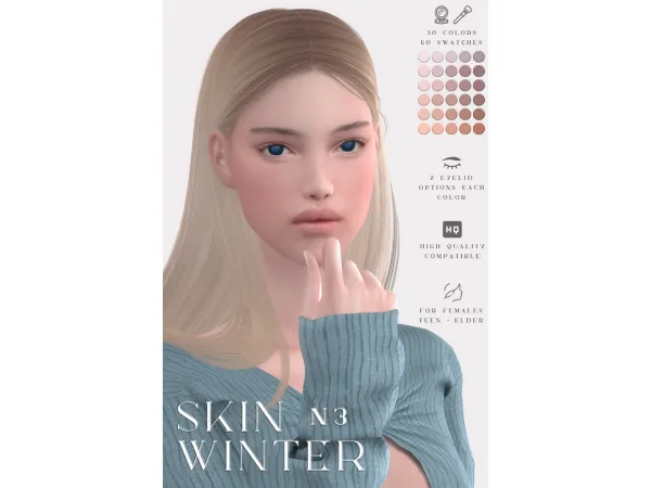 Alpha SKIN 3 WINTER and soul mirrors by Northern Siberia Winds - The Sims 4 Custom Content
