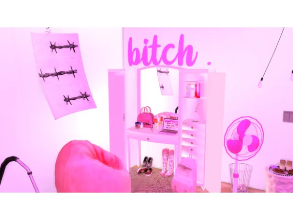 Mix bitch neon lightsign [now public] by LaSkrillz Gaming - The Sims 4 Custom Content