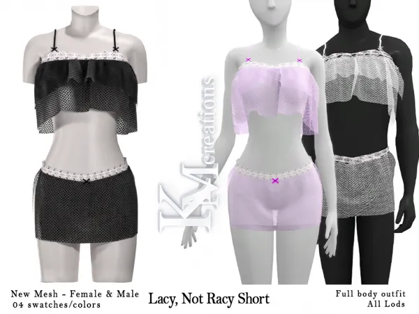 Alpha [KM] Lacy Not Racy Short - The Sims 4 Custom Content