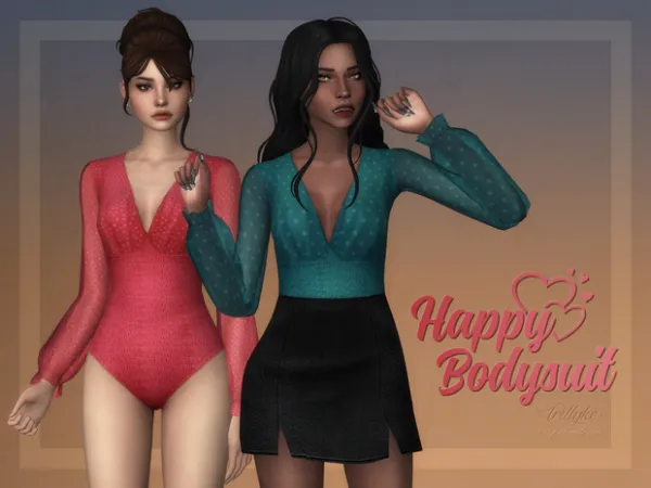 Maxis Match Happy Bodysuit by Trillyke - The Sims 4 Custom Content