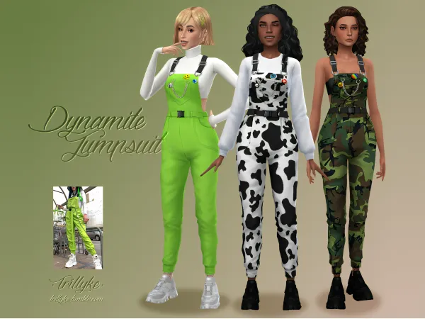 Maxis Match Dynamite Jumpsuit Obliviate Accessory Cropped Turtleneck Top - The Sims 4 Custom Content