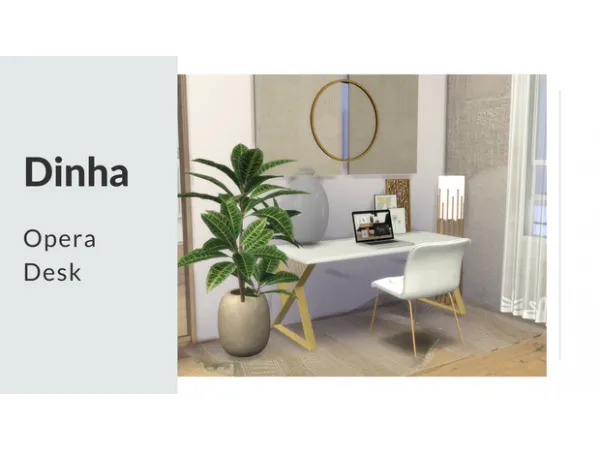 Alpha Opera Desk Free by Dinha - The Sims 4 Custom Content