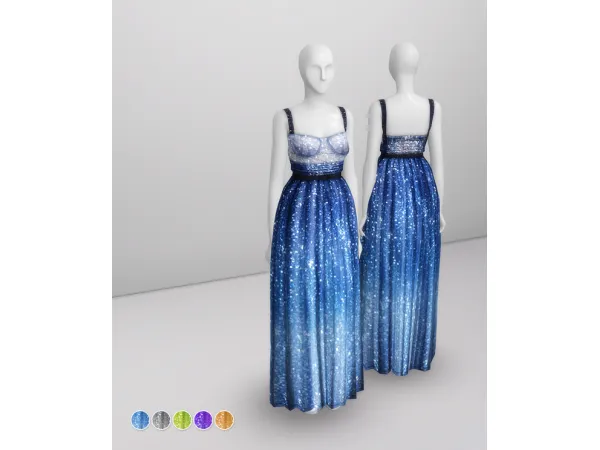 Maxis Match Milky Way At Night Gown by Rusty's - The Sims 4 Custom Content