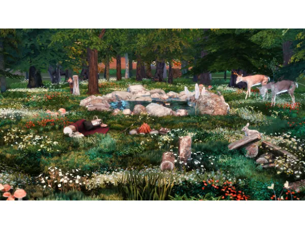Maxis Match Romantic Forest Scene - The Sims 4 Custom Content