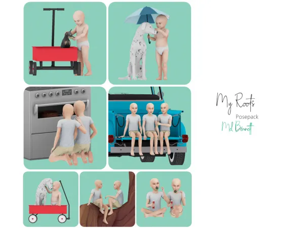 Mix My Roots Posepack - The Sims 4 Custom Content