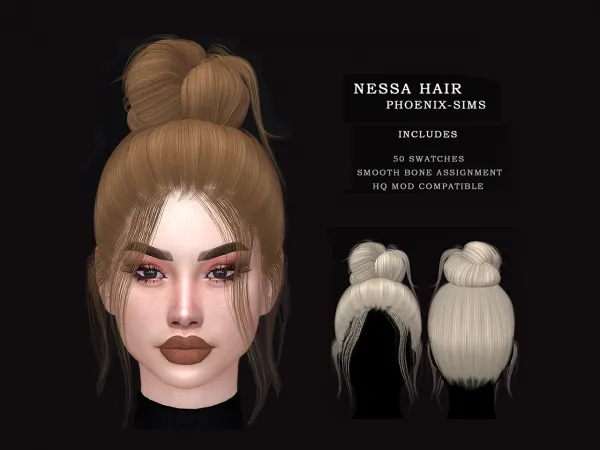 Alpha Nessa Hair - The Sims 4 Custom Content
