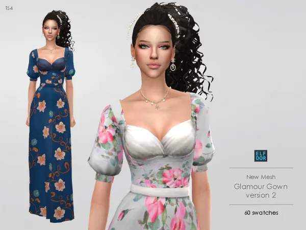 Maxis Match Glamour Gown V2 - The Sims 4 Custom Content