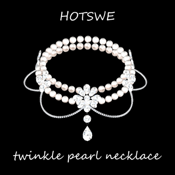 Alpha [HOTSWE]twinkle pearl necklace by simsfinds - The Sims 4 Custom Content