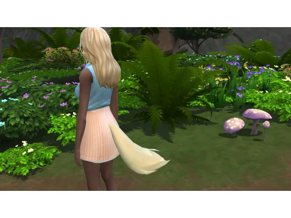 Maxis Match Yandere Sim Fox Tail Natural Maxis Hair Recolor by simsfinds - The Sims 4 Custom Content