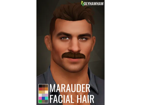 Maxis Match MARAUDER MOUSTACHE by Golyhawhaw - The Sims 4 Custom Content