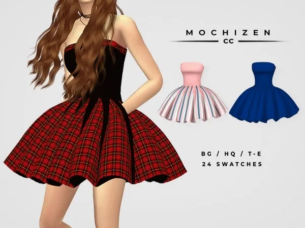 Alpha Mochizen Puffy Dress by mochizen-cc - The Sims 4 Custom Content