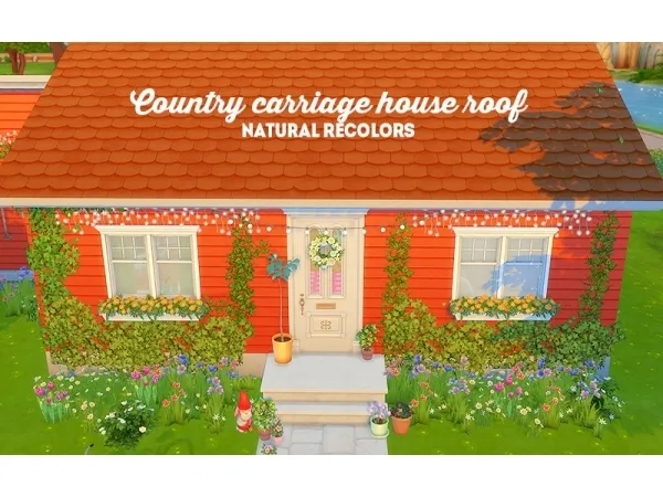 Maxis Match country carriage house roof natural recolors - The Sims 4 Custom Content