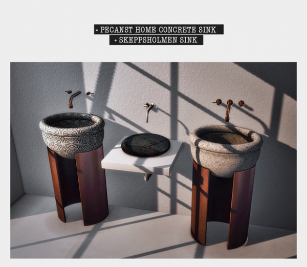 Alpha Sink Duo Keisarinna Side Tables by simsfinds - The Sims 4 Custom Content