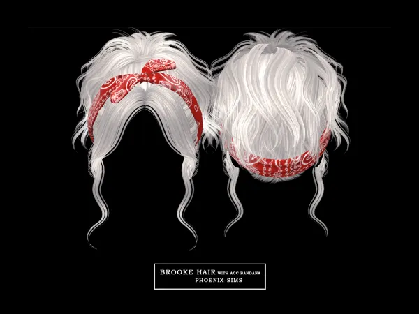 Alpha Brooke Hair with ACC Bandana - The Sims 4 Custom Content