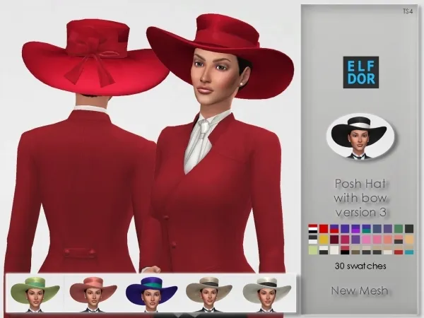 Maxis Match Posh Hat with bow - The Sims 4 Custom Content