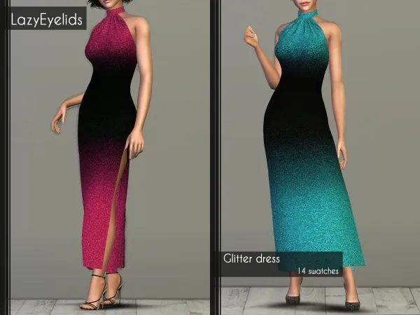 Alpha Glitter dress - The Sims 4 Custom Content