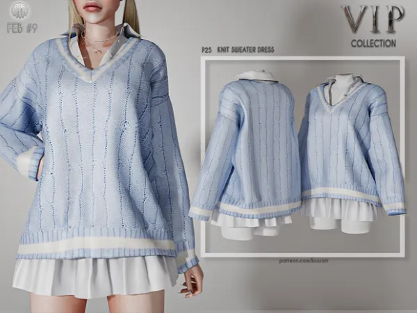 Alpha Knit Sweater Dress P25 tr by busra - The Sims 4 Custom Content