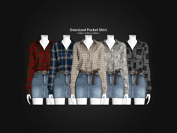 Alpha Oversized Pocket Shirt - The Sims 4 Custom Content