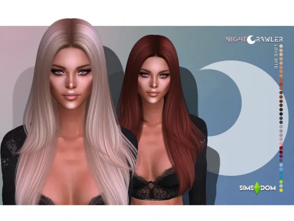 Alpha nightcrawler love bite hair by nightcrawler - The Sims 4 custom content