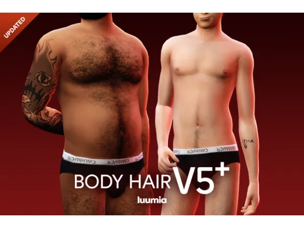 Maxis Match Body Hair v5 (Updated) by Luumia - The Sims 4 Custom Content