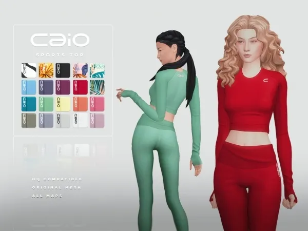 Maxis Match Female Sports Top Updated - The Sims 4 Custom Content