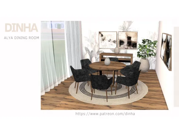Alpha ALYA DINING ROOM - The Sims 4 Custom Content
