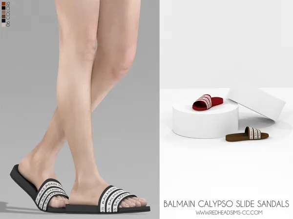 Alpha BALMAIN CALYPSO SLIDE SANDALS MALE FEMALE - The Sims 4 Custom Content