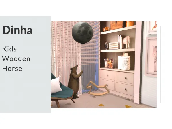 Alpha Kids Wooden Horse - The Sims 4 Custom Content