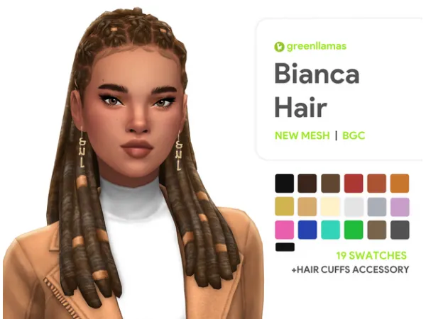 Maxis Match Bianca Hair greenllamas by greenllamas - The Sims 4 Custom Content