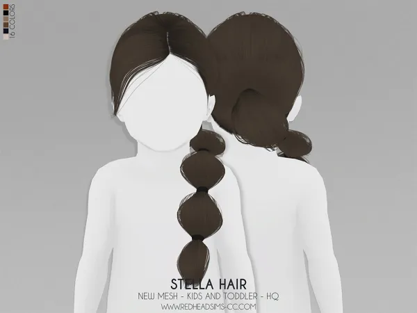 Alpha STELLA HAIR KIDS AND TODDLER - The Sims 4 Custom Content