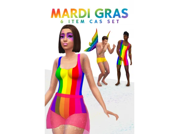 Maxis Match MARDI GRAS MINI SET by grimcookies - The Sims 4 Custom Content