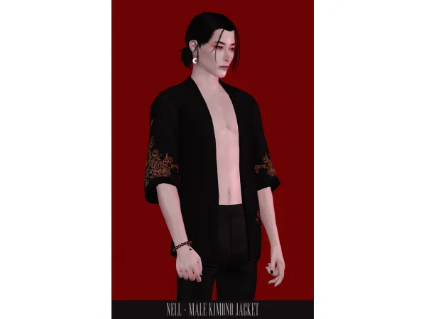 Alpha Male Kimono Jacket - The Sims 4 Custom Content