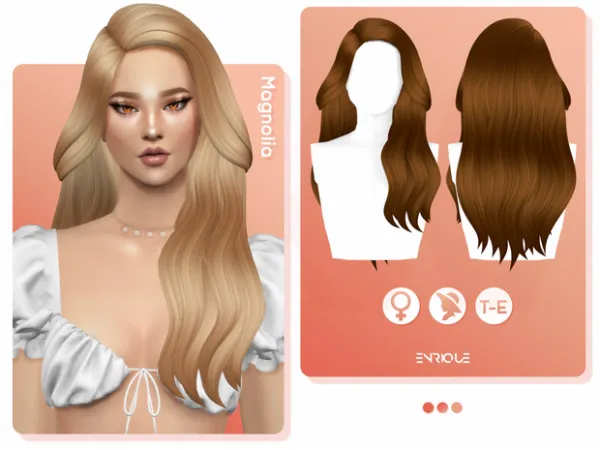 Maxis Match [EnriqueS4] Magnolia Hairstyle by EnriqueS4 - The Sims 4 Custom Content