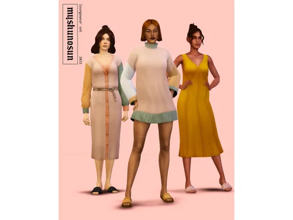 Maxis Match comfy loungewear set welcome to my patreon by myshunosun - The Sims 4 Custom Content