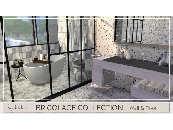 Alpha Bricolage Collection Wall Floor - The Sims 4 Custom Content