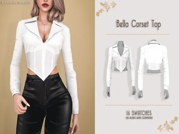 Alpha Bella Corset Top BRsims - The Sims 4 Custom Content