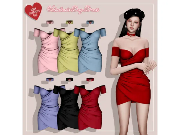 Alpha [RIMINGS] Valentine's Day Dress by RIMINGS - The Sims 4 Custom Content