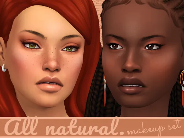 Maxis Match All Natural 2 Makeup set by FrenchieSimGirl - The Sims 4 Custom Content