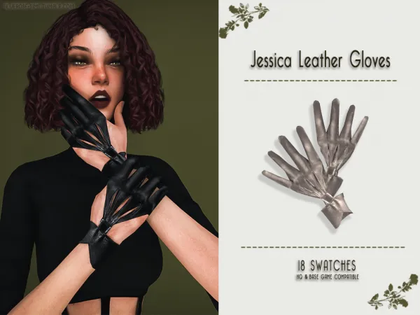 Alpha Jessica Leather Gloves BRsims - The Sims 4 Custom Content