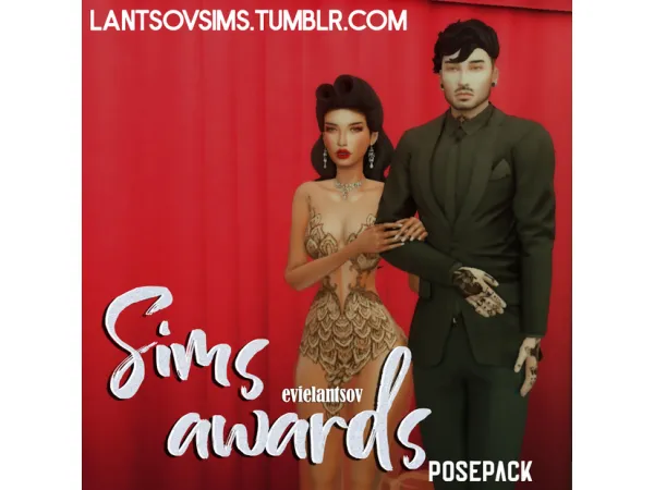 Maxis Match Sims awards posepack by Lantsov sims evielantsov on IG - The Sims 4 Custom Content