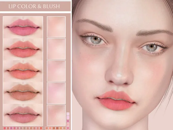 Alpha Lip Color Blush - The Sims 4 Custom Content