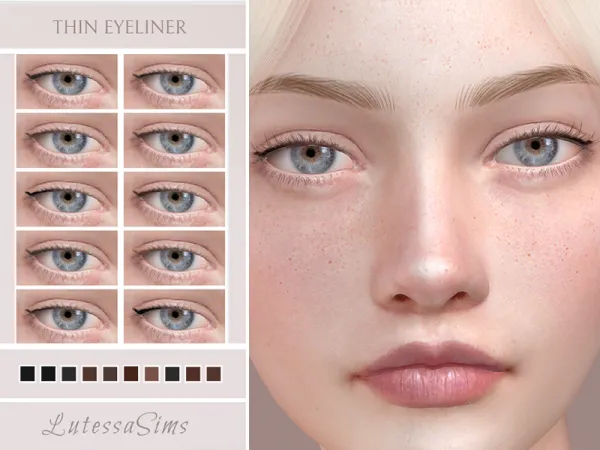 Alpha Thin Eyeliner - The Sims 4 Custom Content