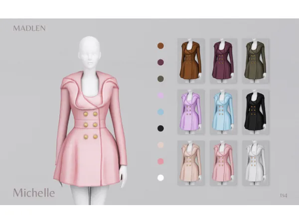 Maxis Match Madlen Michelle Coat by Madlen - The Sims 4 Custom Content