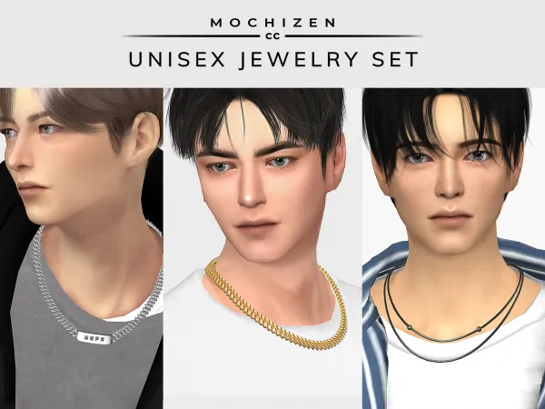 Alpha Mochizen Unisex Jewelry Set Male Vers by mochizen-cc - The Sims 4 Custom Content