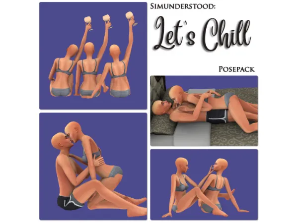 Mix LET'S CHILL POSEPACK - The Sims 4 Custom Content